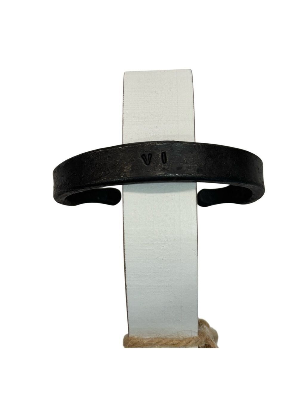 Men's  Hand-Forged Iron Cuff Bracelet – Size 8 | VI | 6-Year Anniversary Gift - Picture 5 of 9